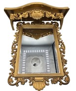 Vtg Homco Gold Ornate Wall Mirror &amp; Shelf Hollywood Regency - $69.18