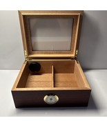 MANTELLO Cigars Humidor Glass Top Spanish Cedar Lined Cigar Box Up To 50... - $24.72