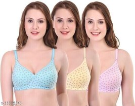 Bra Pack Of 3 Bra Sets New Women&#39;s Bra Padded Non Wired Full Cup Bra Gir... - £25.03 GBP