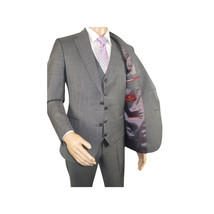 Men Suit BERLUSCONI Turkey 100% Italian Wool Super 180's 3pc Vested #Ber9 gray image 6
