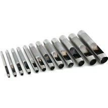 Leatherworking Set Hollow Steel Punches 12 Piece - £21.78 GBP