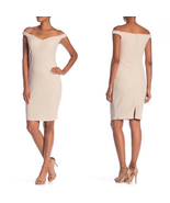 NWT Marina Off-the-Shoulder Glitter Ivory  Bodycon Dress 10 - $716.50 MXN