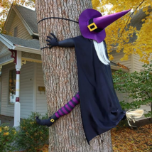 Giiffu 57&quot; Large Crashing Witch into Tree Halloween Decorations Outdoor, Crashed - £15.98 GBP