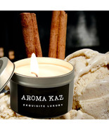 Creamy Cinnamon Vanilla Scented Tin Candles Hand Poured Vegan Friendly E... - $284.64 MXN+