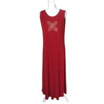 Vintage Copa Cabana Womens Size Medium Red Dress Maxi Long Knit Sleeveless USA - £17.24 GBP