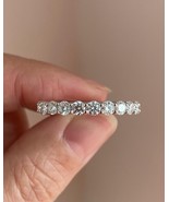 Round Diamond Eternity Stack Band 925 Silver Moissanite Wedding Stack Band  - $326.31 CAD
