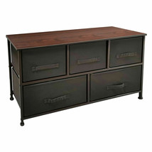 Dressers Storage Chest Organizer Tower With 5 Drawer Brown Wide Unit For... - £64.20 GBP