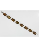 Eight Stone Yellow Amber Statement Piece Sterling Silver Bracelet! - $580.17 CAD