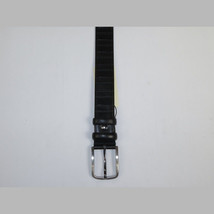 Men Black Genuine Leather Belt PIERO ROSSI Turkey Soft Full Grain #Black line image 2