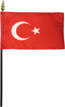 Turkey - 4&quot;X6&quot; Stick Flag - $3.42