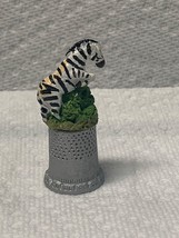 Collectible resin thimble decorated with animal 2” x 1” zebra - $13.49