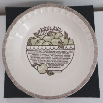 Jeannette Royal China Apple Pie Plate with Recipe Vintage 1983 11&quot; Diameter - £10.97 GBP