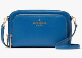 Kate Spade Dual Zip Around Crossbody Sapphire Blue Leather WLR00410 NWT $259 - £70.45 GBP