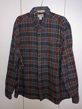 L.L. BEAN TRADITIONAL FIT MEN&#39;S LS GRAY/RED PLAID FLANNEL SHIRT-XXL-NICE... - $16.69