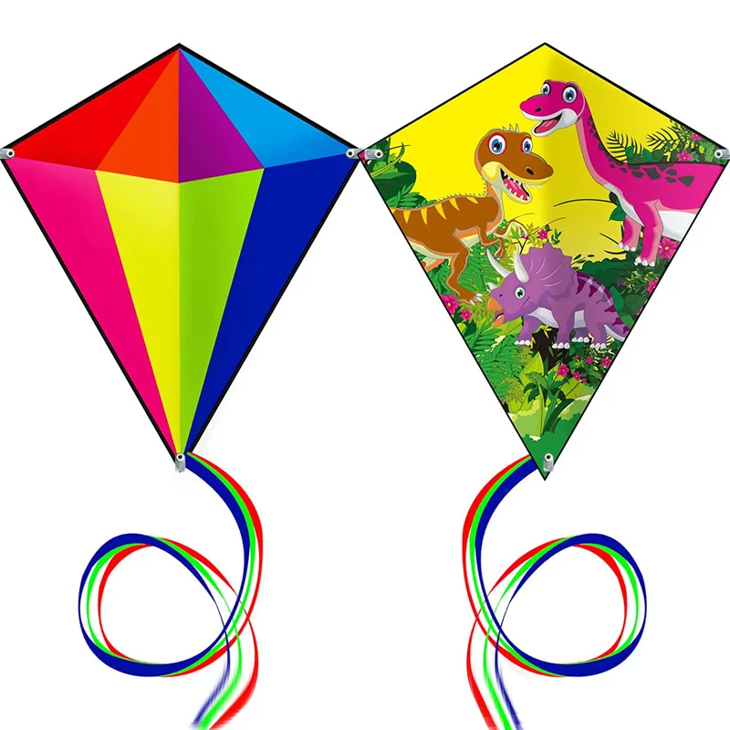Door fun sports new diamond diy dinosaur kite for kids with handle and line good flying thumb200