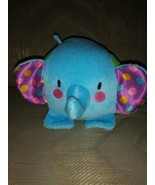 Fisher Price Elephant Plush Rattle 7&quot; Lovey Ball Blue Green Y5513 Crinkl... - £13.22 GBP