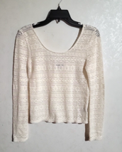 American Eagle Outfitters Open Knit Crop Lightweight Sweater Scoop Neck  Medium - £14.36 GBP