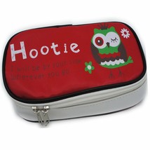 The Hootie Owl Big Capacity Pen Case Stationery Pouch Cosmetic Bag Red Kids Case - £4.91 GBP