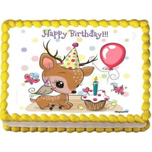 6&quot; Round Pre-Cut Cute Deer Butterfly Bird Balloons Cupcake Candle Happy ... - €12,91 EUR