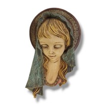 Blessed Virgin Mother Mary Resin Wall Plaque Hanging Italian Madonna Mid Century - £36.62 GBP