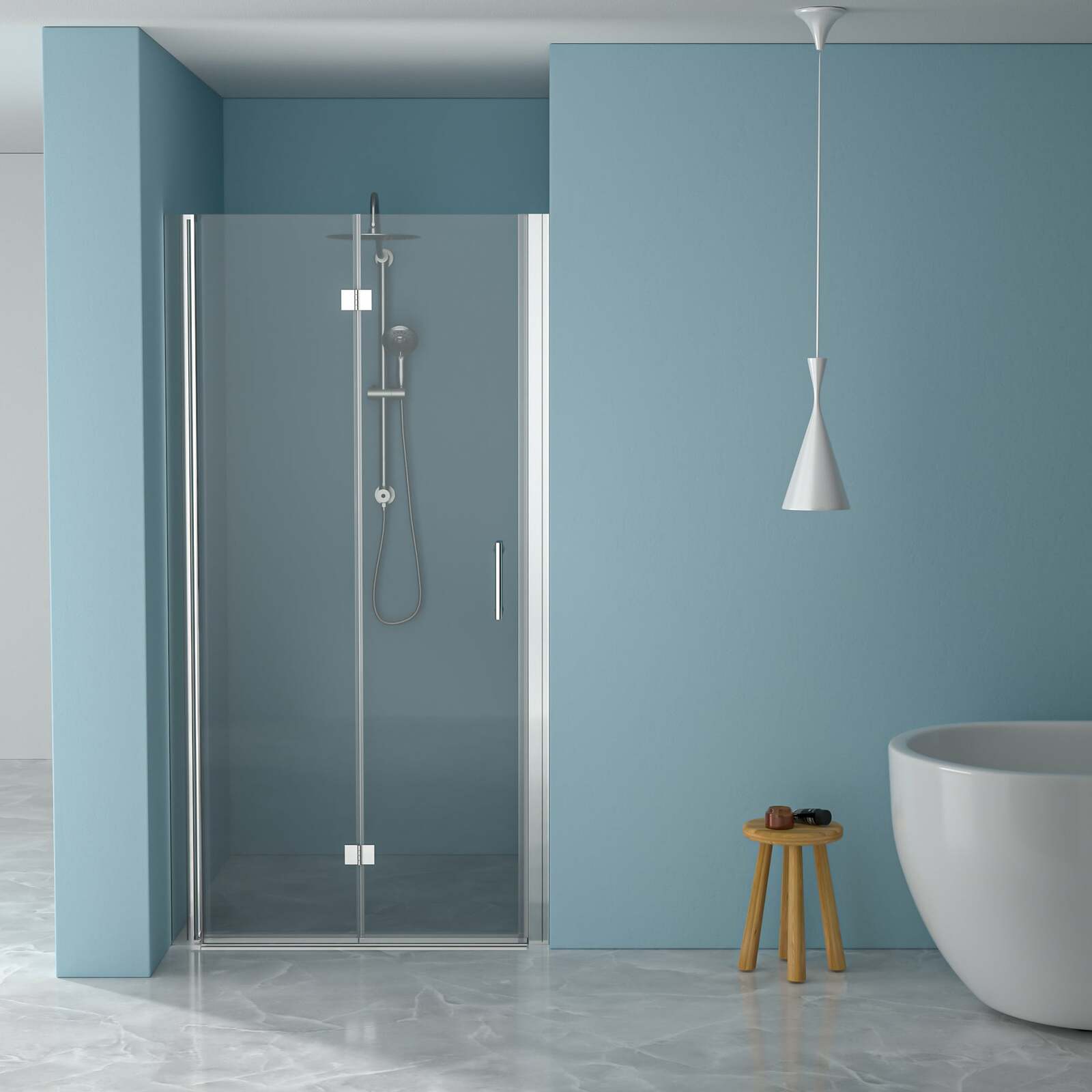72x32 Frameless Shower Door, Tempered Glass, Chrome - $314.99