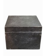 Vintage Buddy Products Black Embossed Steel 6” x 6” Index Card Box, Made... - £17.50 GBP