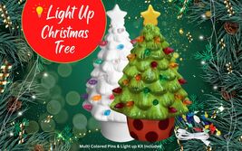 Light Up Holiday Christmas Tree - Ceramic Bisque - Unpainted or Painted ... - $65.00