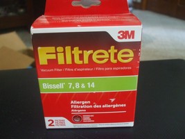 Pack of 2 Filtrete 3M Bissell 7, 8 &amp; 14 Filter #66878B - £10.97 GBP