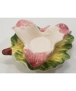 VC) Vintage Floral Tea Light Leaf Candle Holder Plate - £7.75 GBP