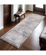 2x6 Faux Wool Runner Rug Non Slip Washable Vintage Rubber Backing Black - $33.20 CAD