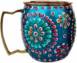 Copper Handmade Outer Hand Painted Art Work Wine, Vodka, Beer, Mug Cup 1... - £12.41 GBP