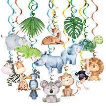 Jungle Animal Wild One Party Supplies Decorations 30 Pack Foil Ceiling Hanging S - £15.79 GBP