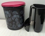Tupperware Coffee Canister Filter Holder 15C Capacity Black Leaves Pink ... - $24.74