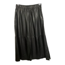 A New Day Womens Flare Skirt Black Faux Leather Midi Elastic Waist Retro... - £13.06 GBP