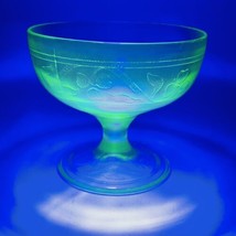 2 Hazel Atlas Cloverleaf Green Uranium Depression Glass 3” Sherbet Dessert Cups - £15.71 GBP