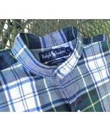 Vintage RALPH LAUREN Postboy Shirt BD Plaid Western Band Collar Men Med-... - £31.62 GBP