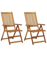 vidaXL Garden Chair Set of 2 Natural wood Solid acacia wood Medium - $281.45 CAD