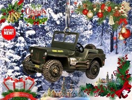  Great Gift Christmas Ornament Usmc Willys Army Ford Jeep Mb Gpw WW2 Korea - £46.59 GBP
