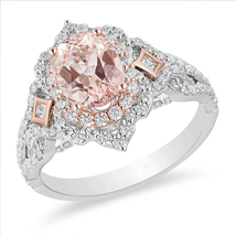 Enchanted Disney Aurora Ring 2.25 Ct Pink Oval Cut Diamond  Engagement Ring - £108.38 GBP
