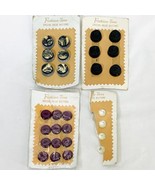Vintage Fashion Tone Buttons Lot ot of 4 On Cards NOS Made In The USA - $16.73 CAD