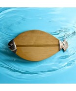 CAST ALUMINUM INLAID WOOD FISH cheese snack TRAY vintage 17&quot; long Chartu... - $942.26 MXN