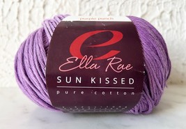 Ella Rae Sun Kissed Pure Cotton Yarn - 1 Ball Color Purple Punch #SK-07 - £8.90 GBP