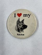 I Love My Akita Vintage 1980s Pinback Button - £6.35 GBP