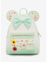 Loungefly Disney Minnie Mouse Pressed Flower Bow Mini Backpack - £63.03 GBP