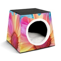 Mondxflaur Daisy Colorful Cat Beds for Indoor Cats Cave Bed 3 in 1 Pet House - £26.09 GBP