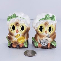 Josef Originals Owl Salt Pepper Shaker Set Miniature Figurine - £27.53 GBP