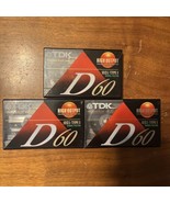TDK D-60 Cassette Tapes - Lot of 3 - SEALED! FREE SHIPPING! - $227.14 MXN