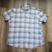 Sonoma Dress Shirt Blue Mens Size Extra Large Button Down Plaid Short Sl... - £13.23 GBP