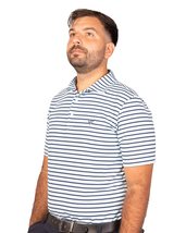 American Fit Polo Performance Crystal Blue for Men Golf Made in Peru (as... - $29.10