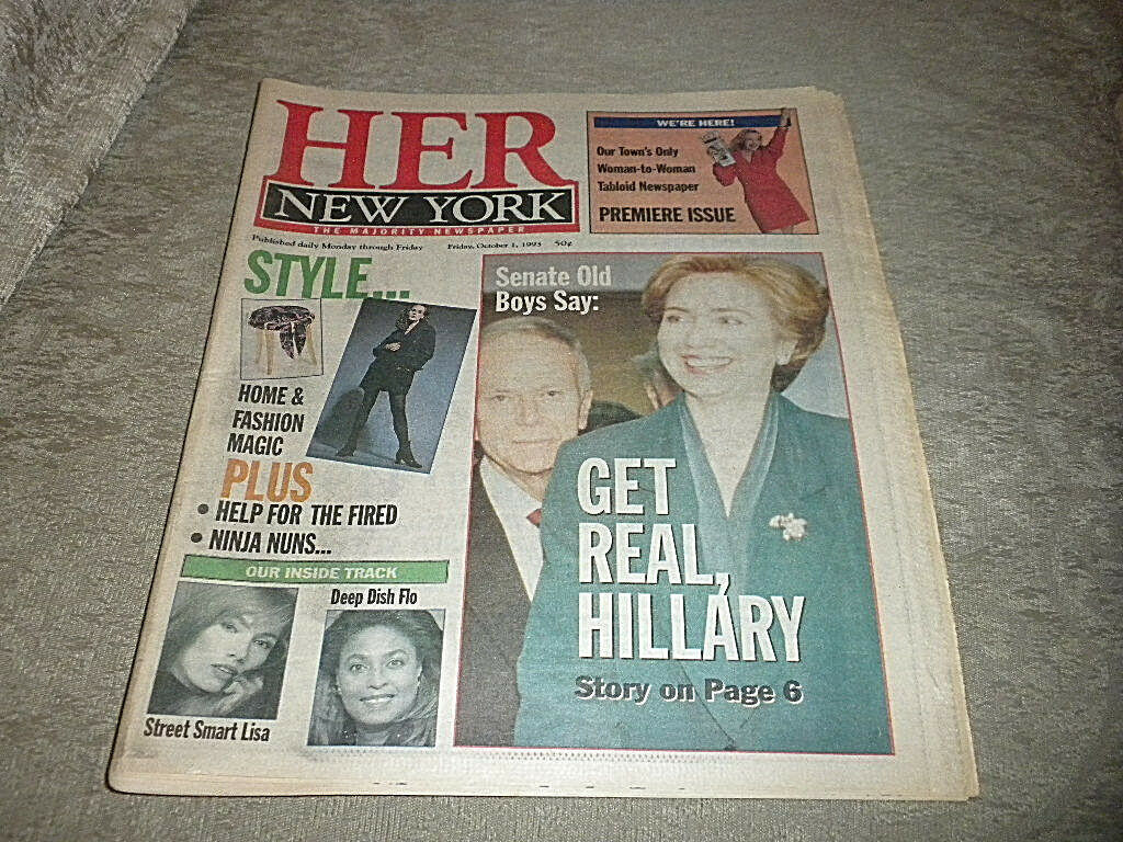 Primary image for HER New York, 1st women's newspaper; issue #1; Hillary Clinton; Lisa Sliwa 1993